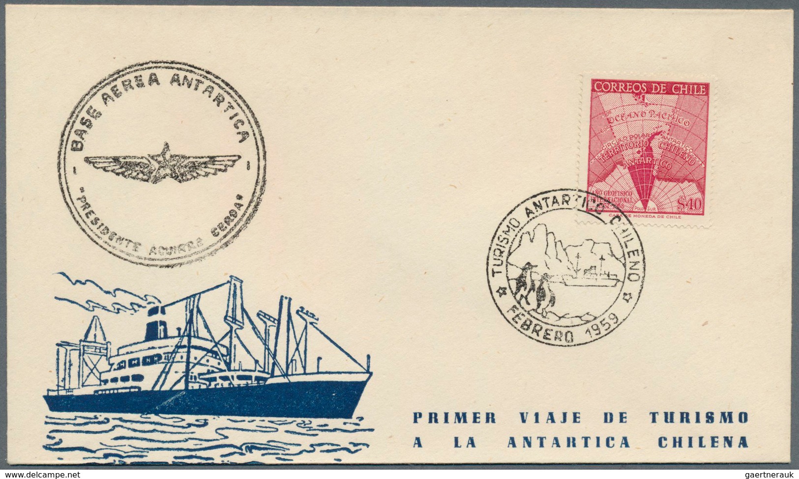 Thematik: Antarktis / antarctic: 1959/2008, CHILEAN ACTIVITIES, collection of apprx. 400 covers/card