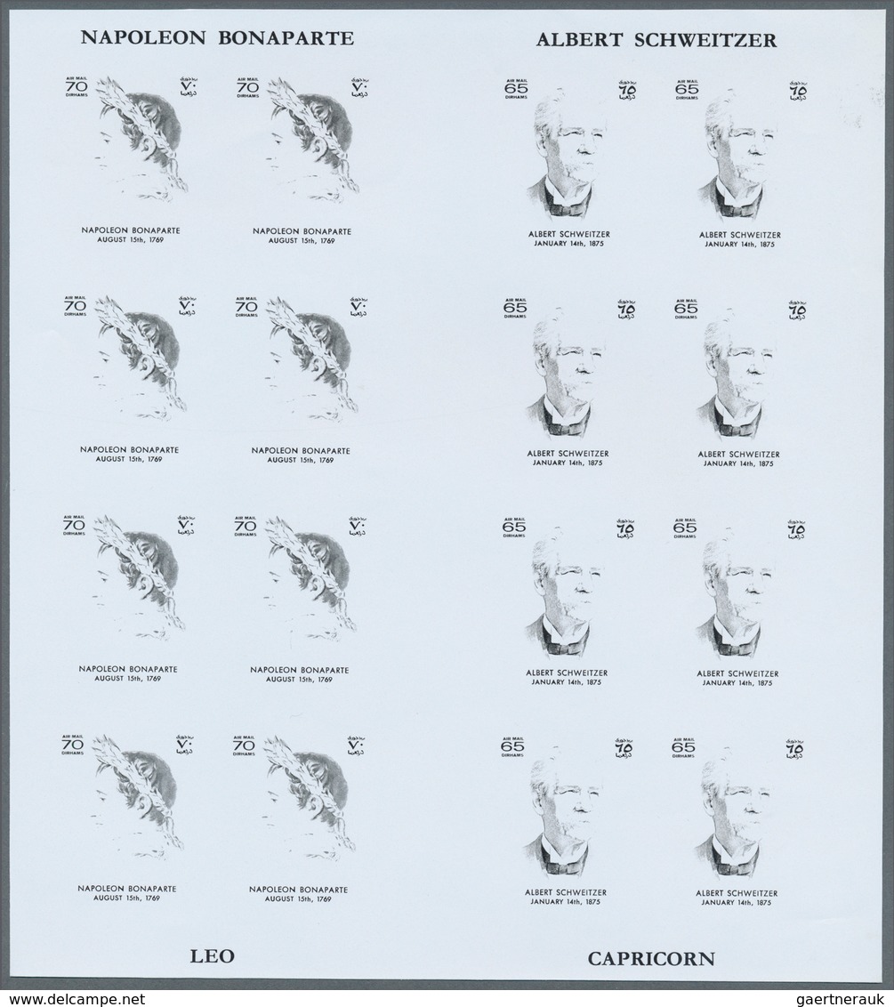 Thematik: Astrologie / Astrology: 1971, Ajman. Progressive Proofs Set Of Sheets For The Issue RENOWN - Astrología