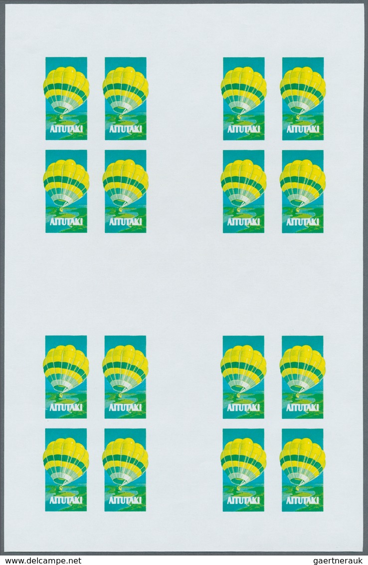 Thematik: Ballon-Luftfahrt / Balloon-aviation: 1983, Aitutaki. Progressive Proofs Set Of Sheets For - Arbres