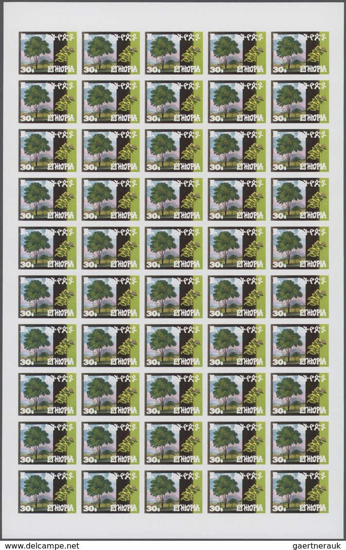 Thematik: Bäume / Trees: 1986, Ethiopia. Progressive Proofs Set Of Sheets For The Issue INDIGENOUS T - Árboles