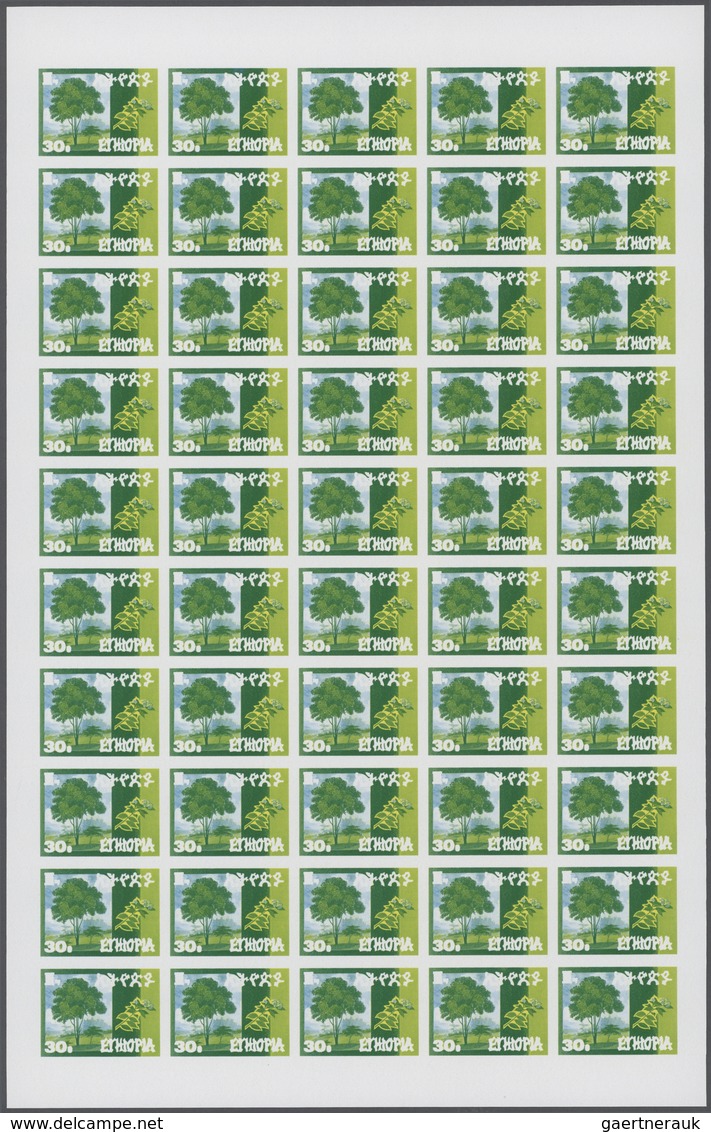 Thematik: Bäume / Trees: 1986, Ethiopia. Progressive Proofs Set Of Sheets For The Issue INDIGENOUS T - Arbres