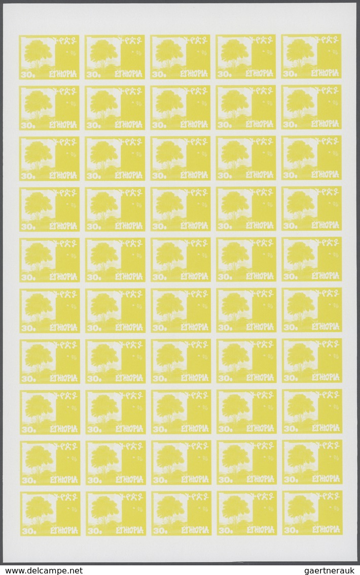 Thematik: Bäume / Trees: 1986, Ethiopia. Progressive Proofs Set Of Sheets For The Issue INDIGENOUS T - Arbres