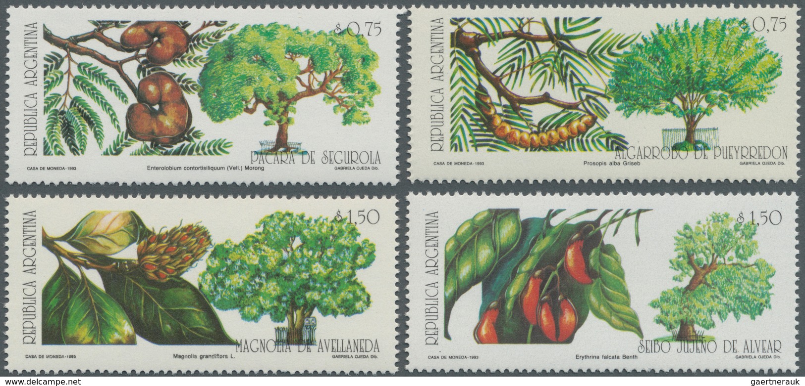 Thematik: Bäume / Trees: 1993, ARGENTINA: Trees In Buenos Aires Complete Set Of Four Showing ‚Entero - Arbres