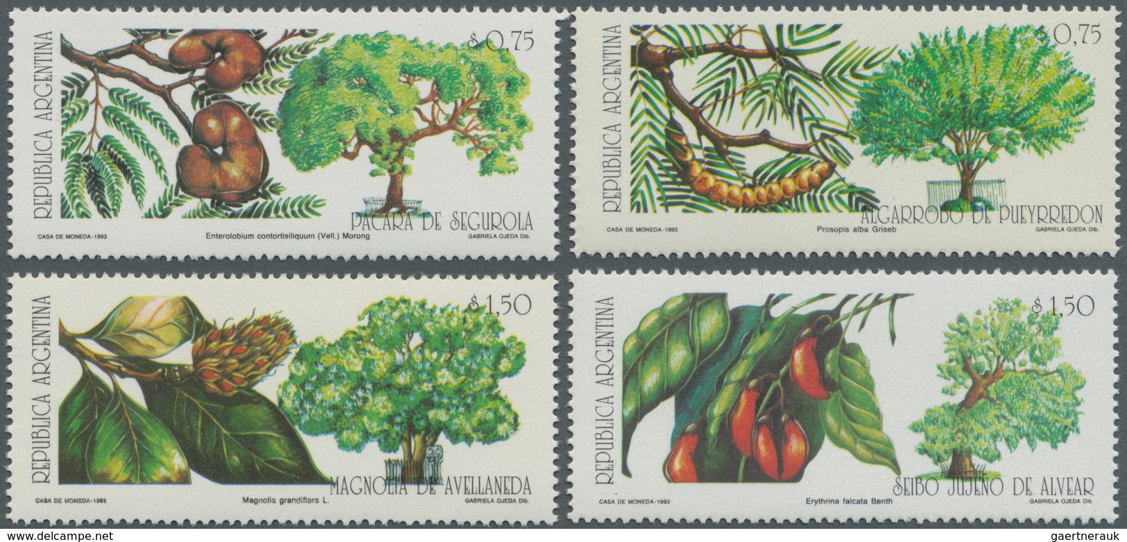 Thematik: Bäume / Trees: 1993, ARGENTINA: Trees In Buenos Aires Complete Set Of Four Showing ‚Entero - Trees