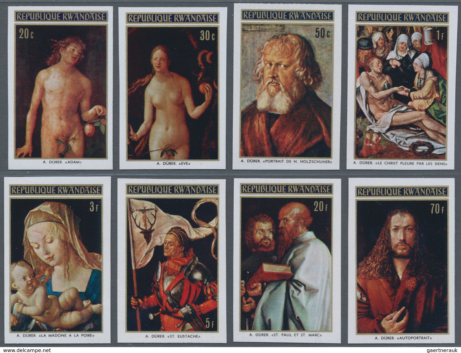 Thematik: Druck-Dürer / Printing-Dürer: 1971, RWANDA: 500th Birthday Of Albrecht Dürer Complete IMPE - Autres & Non Classés