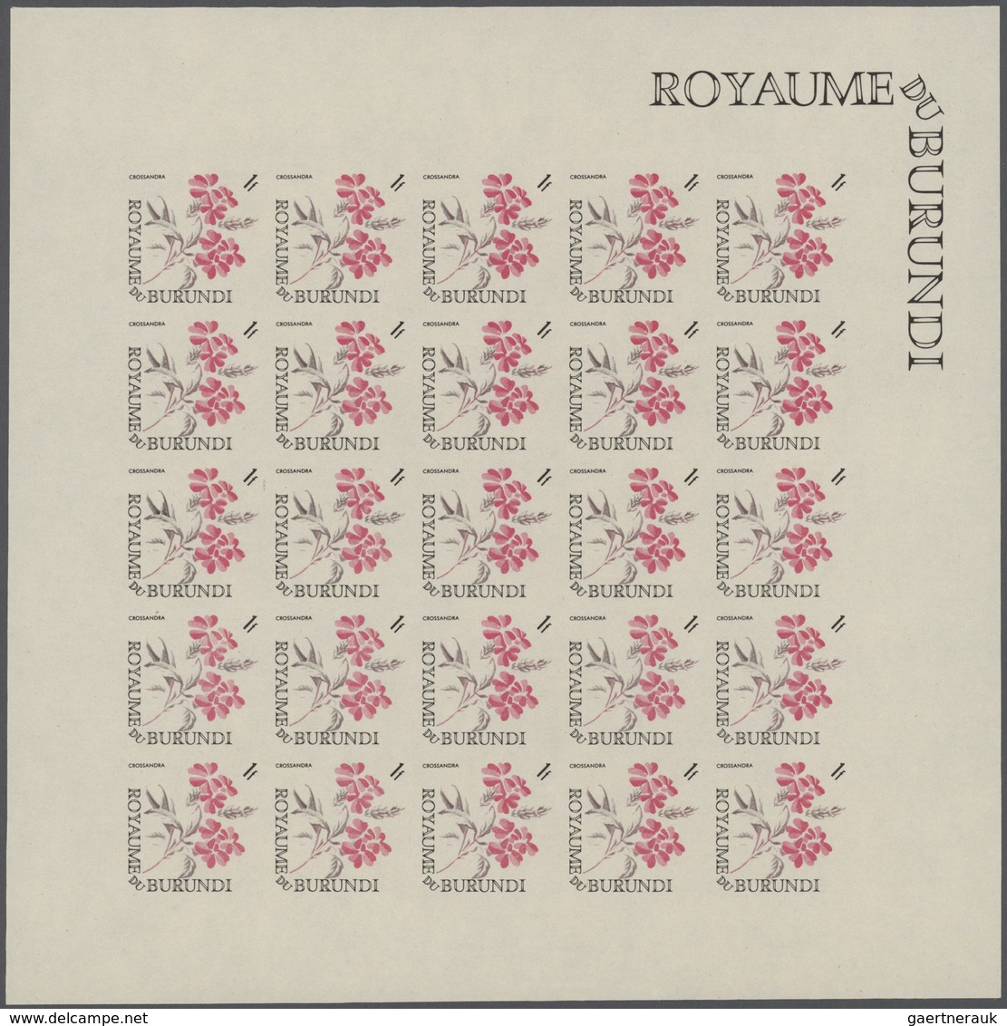 Thematik: Flora, Botanik / Flora, Botany, Bloom: 1966, Burundi. Progressive Proofs Set Of Sheets For - Autres & Non Classés