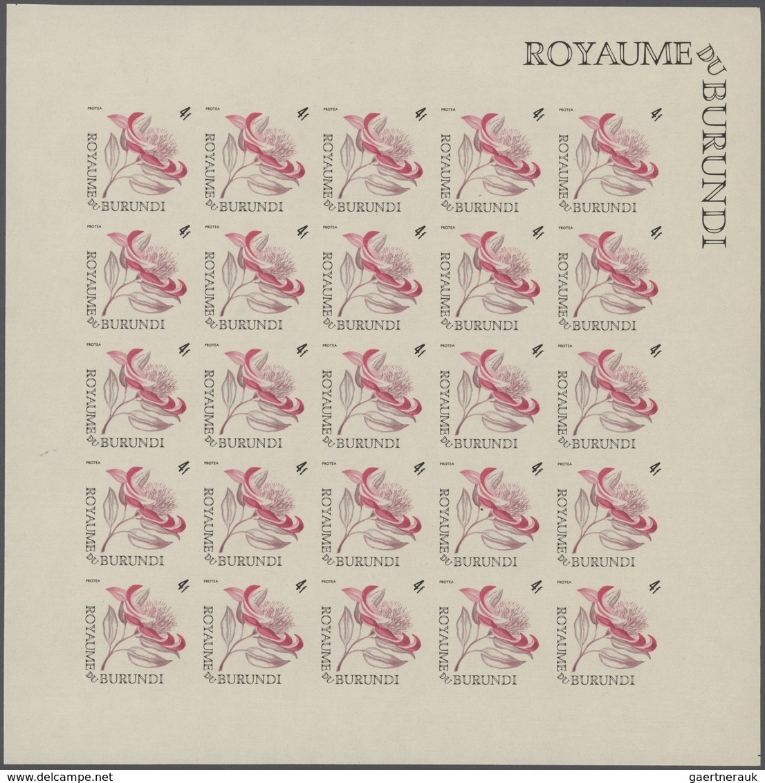 Thematik: Flora, Botanik / Flora, Botany, Bloom: 1966, Burundi. Progressive Proofs Set Of Sheets For - Autres & Non Classés