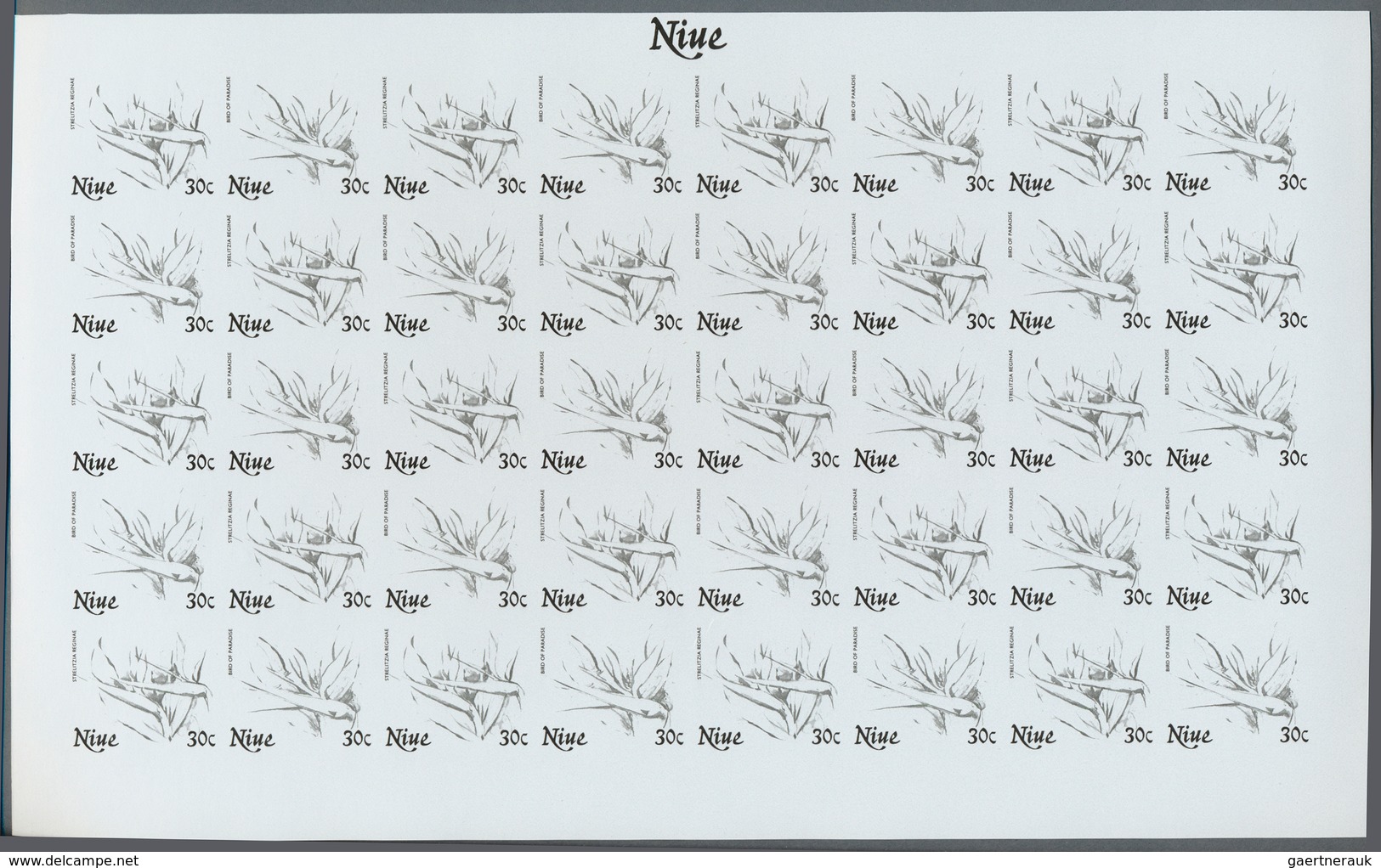 Thematik: Flora, Botanik / flora, botany, bloom: 1981, Niue. Progressive proofs set of sheets for th