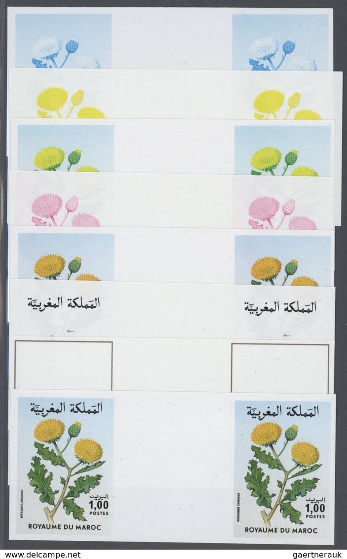 Thematik: Flora, Botanik / Flora, Botany, Bloom: 1986, Morocco. Progressive Proofs (8 Phases) For Th - Autres & Non Classés