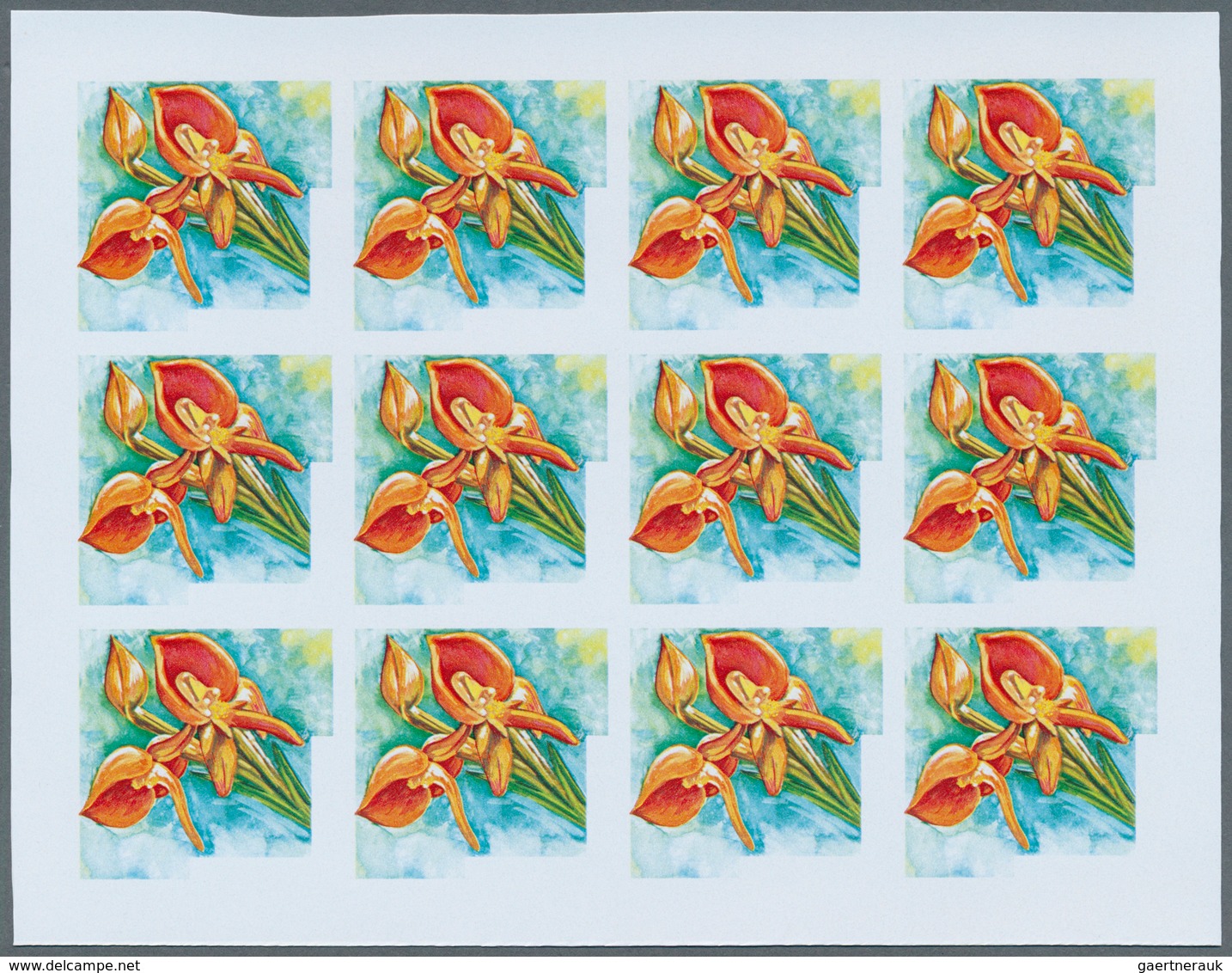 Thematik: Flora-Orchideen / flora-orchids: 1972, Burundi. Progressive proofs set of sheets for the O