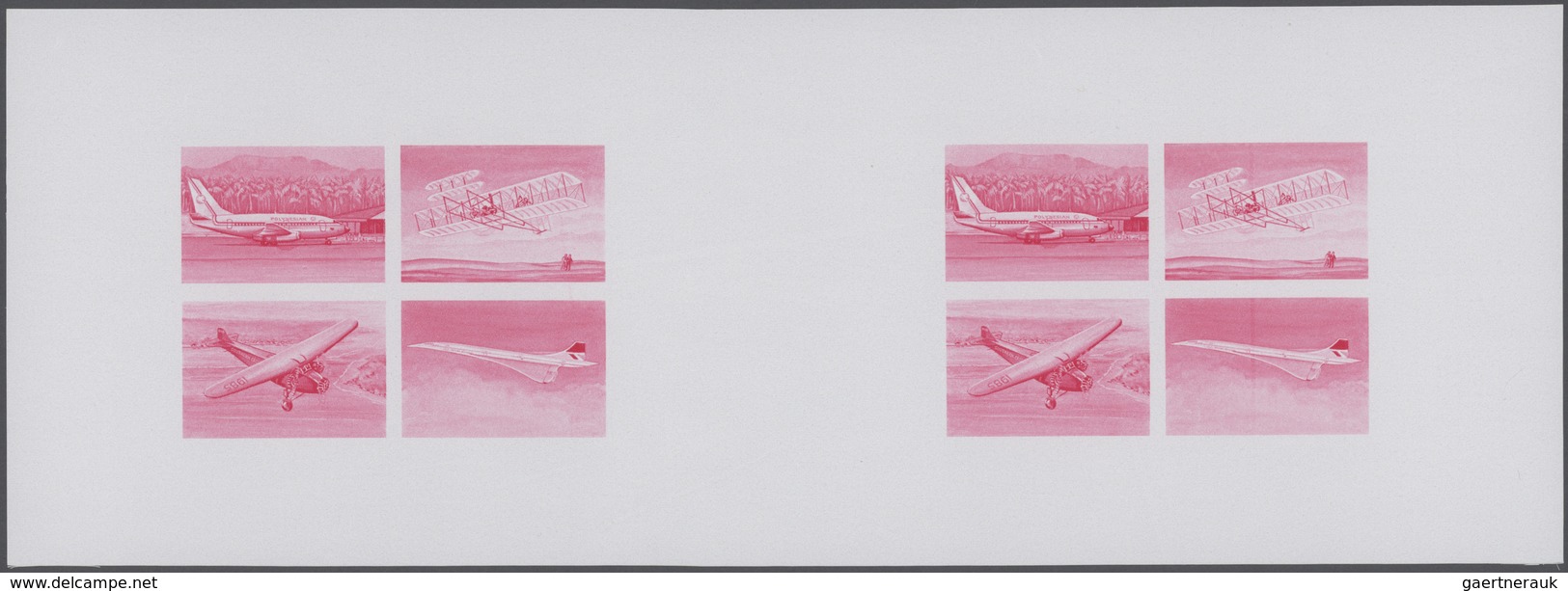 Thematik: Flugzeuge, Luftfahrt / airoplanes, aviation: 1978, Samoa. Progressive proofs set of sheets