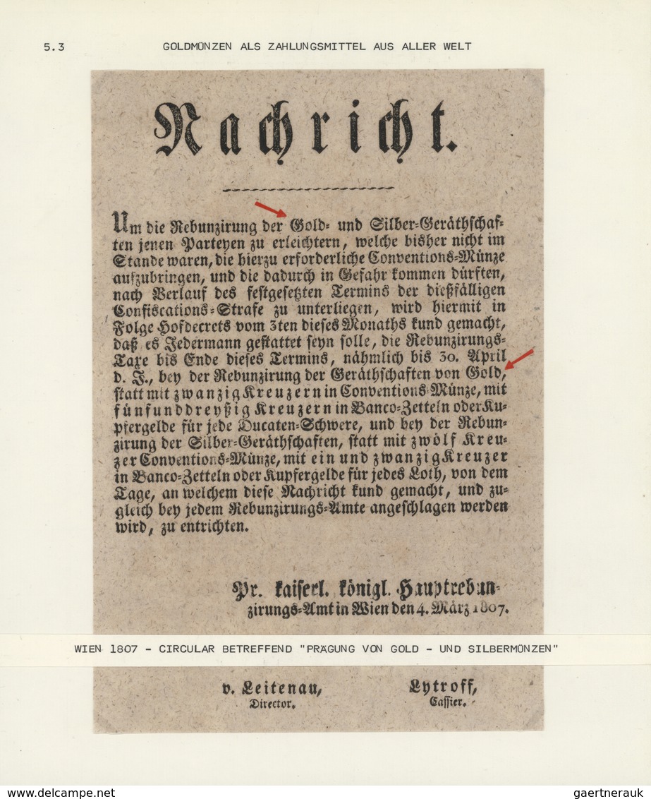 Thematik: Gold / gold: 1613/2001, Ausstellungssammlung Gold - Gewinnung und Beförderung sowie Gold -