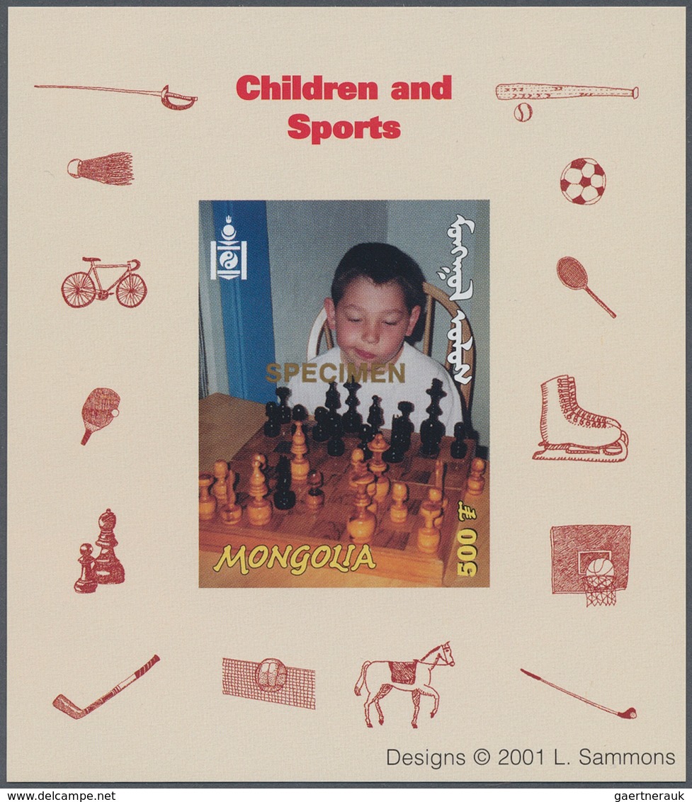 Thematik: Kinder / Children: 2001, MONGOLIA: Children And Sport Lot With 90 Special Imperforate Mini - Other & Unclassified