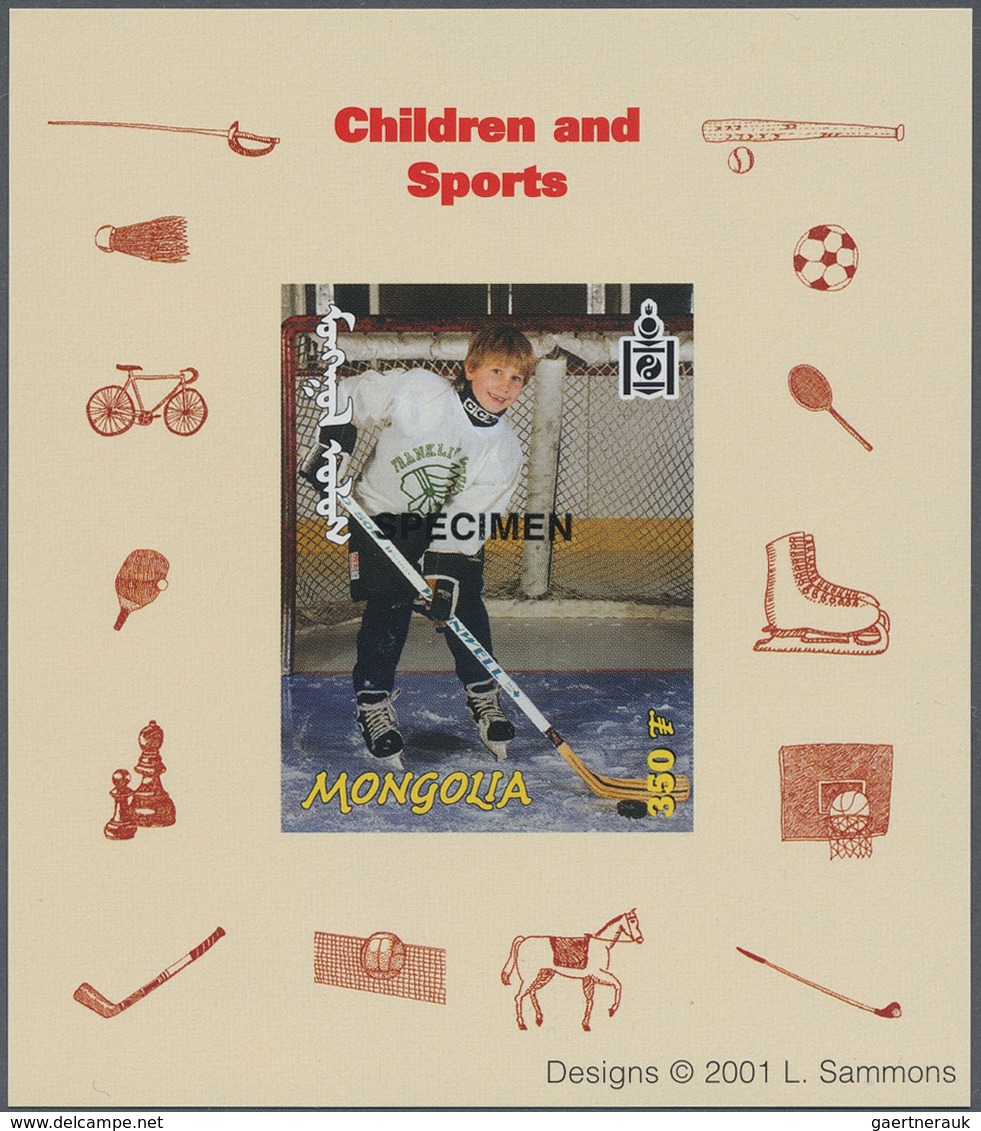 Thematik: Kinder / Children: 2001, MONGOLIA: Children And Sport Lot With 90 Special Imperforate Mini - Autres & Non Classés