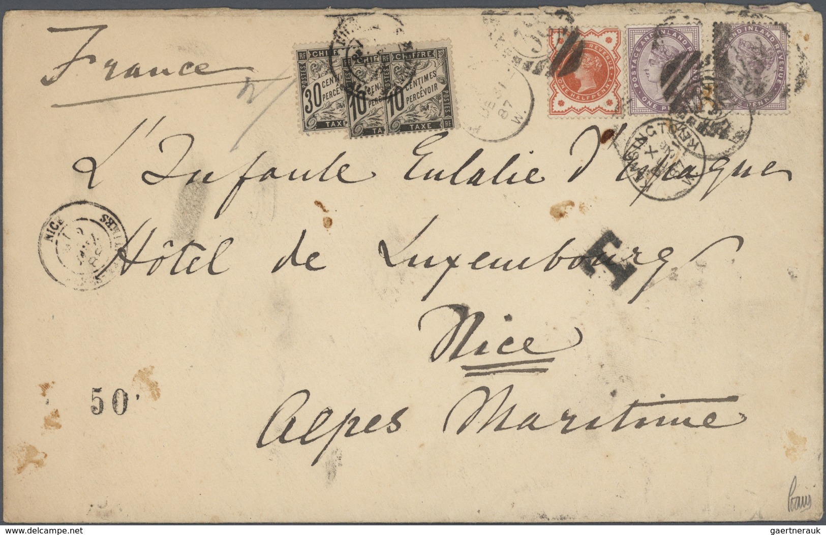 Thematik: Königtum, Adel / Royalty, Nobility: 1880/1900 (ca): ROYAL Correspondence Of Queen Maria Cr - Familias Reales