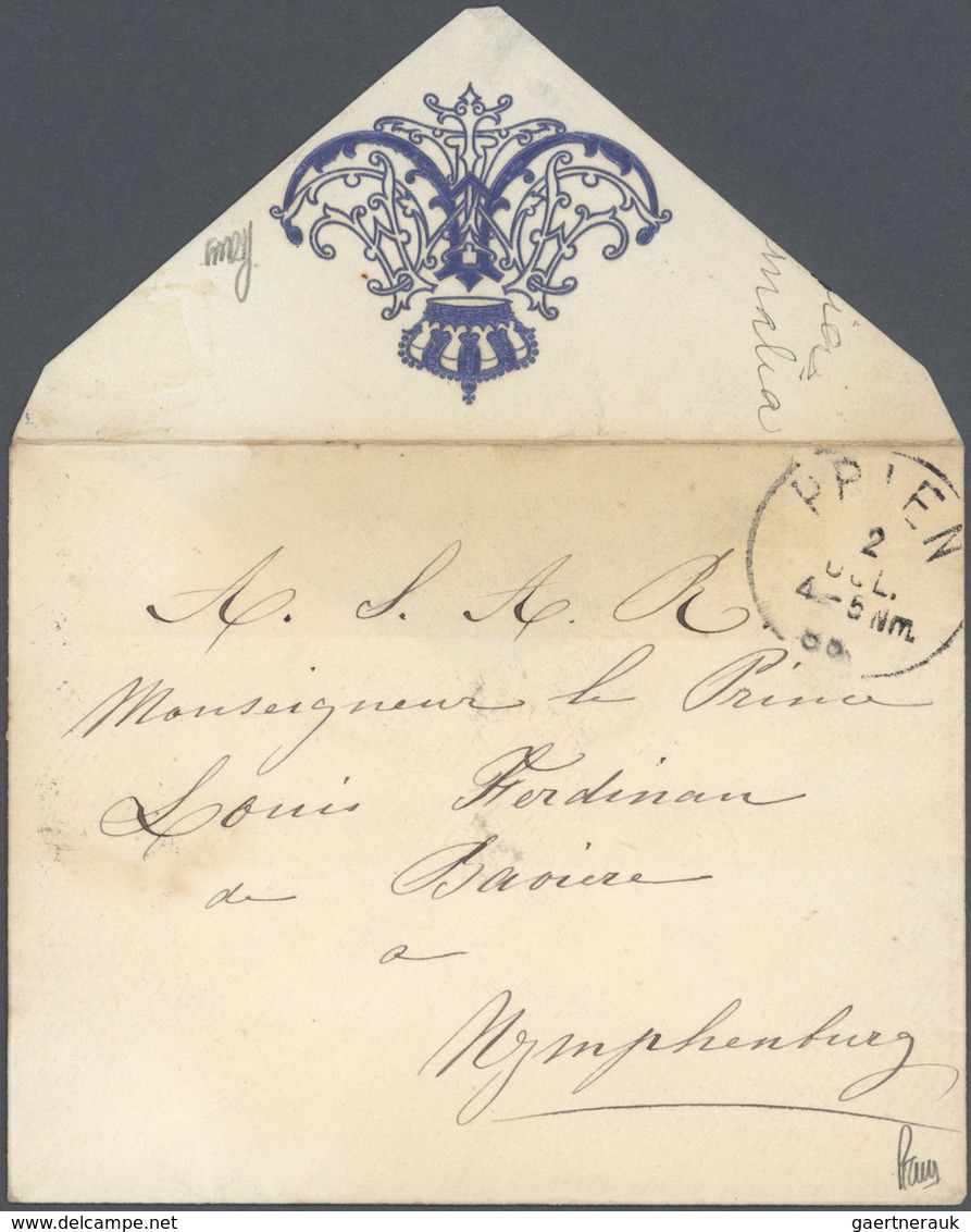 Thematik: Königtum, Adel / Royalty, Nobility: 1880/1900 (ca): ROYAL Correspondence Of Queen Maria Cr - Royalties, Royals