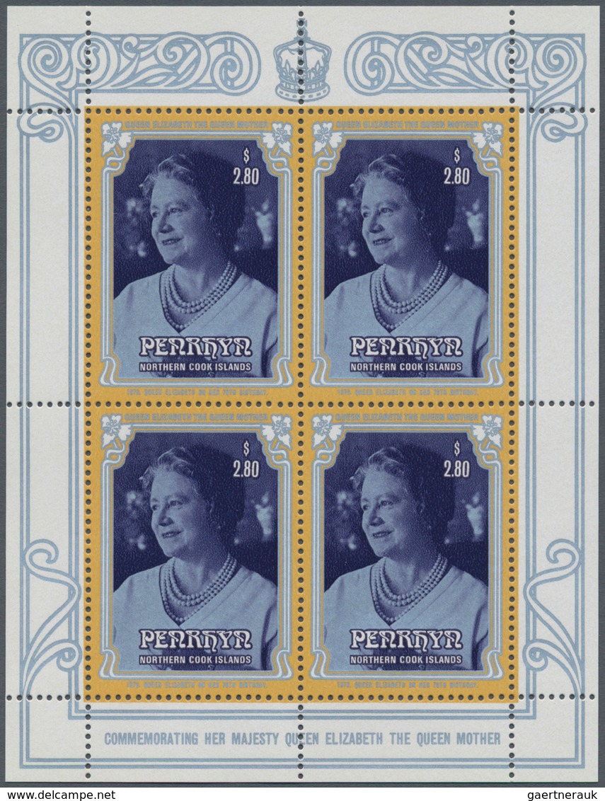 Thematik: Königtum, Adel / Royalty, Nobility: 1985, PENRHYN: 85th Birthday Of Queen Mum $2.80 In A L - Familias Reales