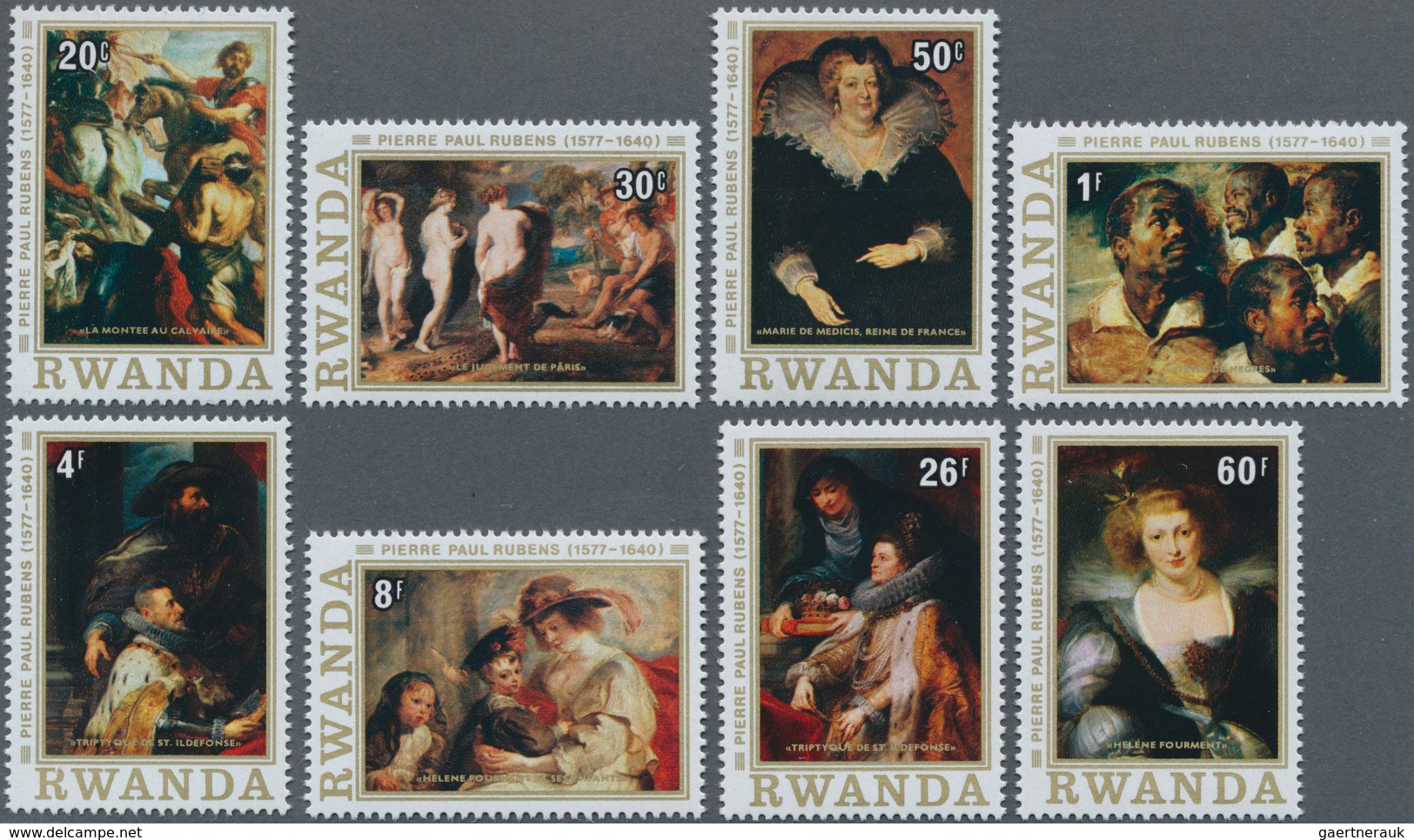 Thematik: Malerei, Maler / Painting, Painters: 1977, RWANDA: 400th Birthday Of Rubens Complete Set O - Autres & Non Classés
