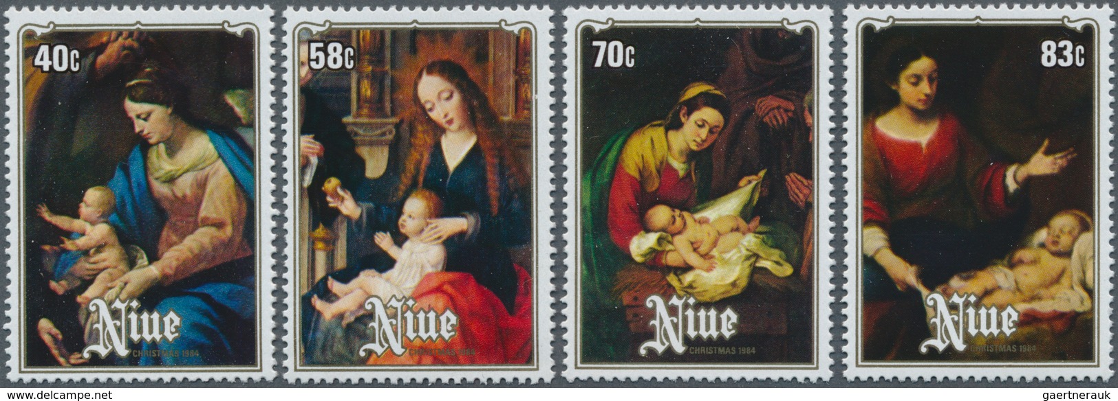 Thematik: Malerei, Maler / Painting, Painters: 1984, NIUE: Christmas Complete Set Of Four With Diffe - Autres & Non Classés