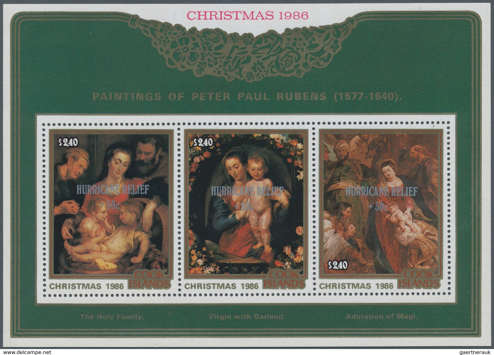 Thematik: Malerei, Maler / Painting, Painters: 1986, COOK ISLANDS: Christmas Miniature Sheets Set Of - Autres & Non Classés