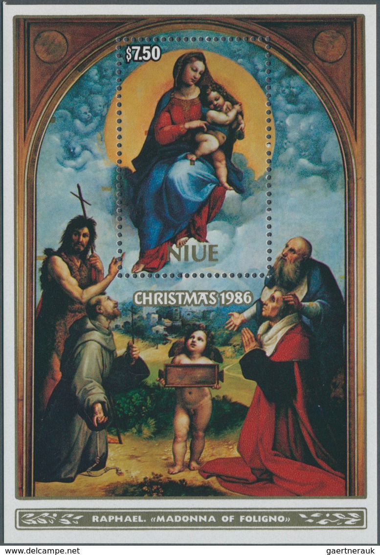 Thematik: Malerei, Maler / Painting, Painters: 1986, NIUE: Christmas Miniature Sheet With Painting ‚ - Otros & Sin Clasificación