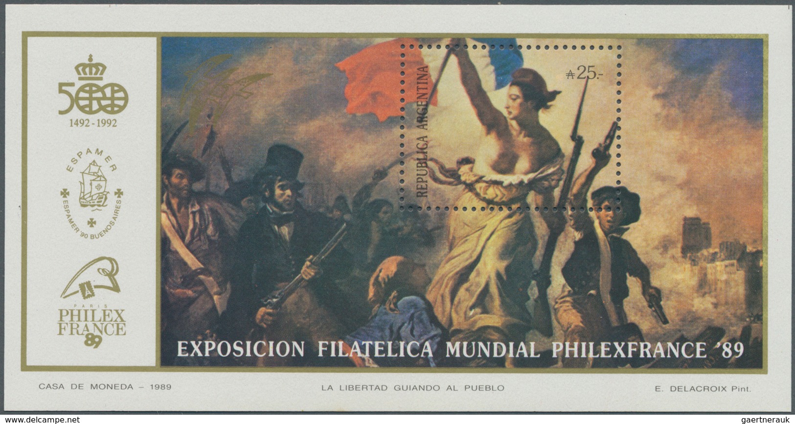 Thematik: Malerei, Maler / Painting, Painters: 1989, ARGENTINA: 200 Years French Revolution Miniatur - Autres & Non Classés