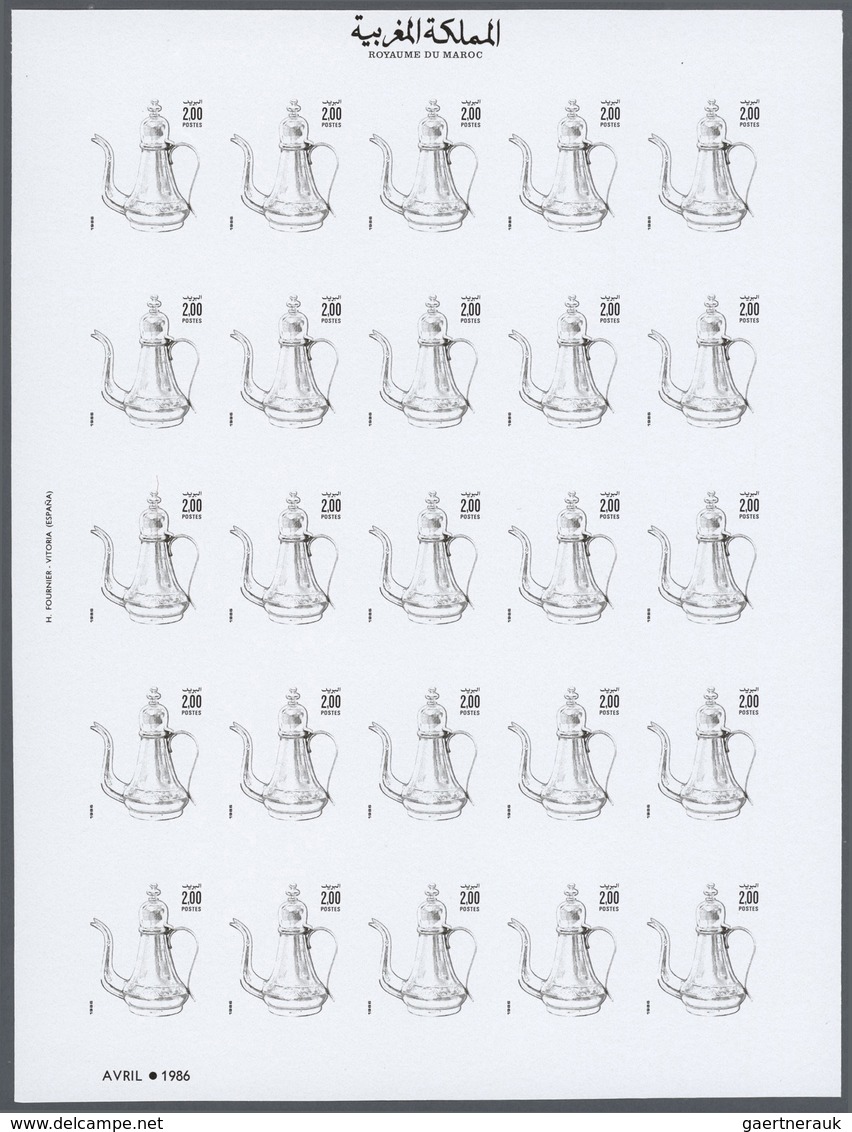 Thematik: Nahrung-Kaffee / Food-coffee: 1986, Morocco. Progressive Proofs Set Of Sheets For The Issu - Alimentación