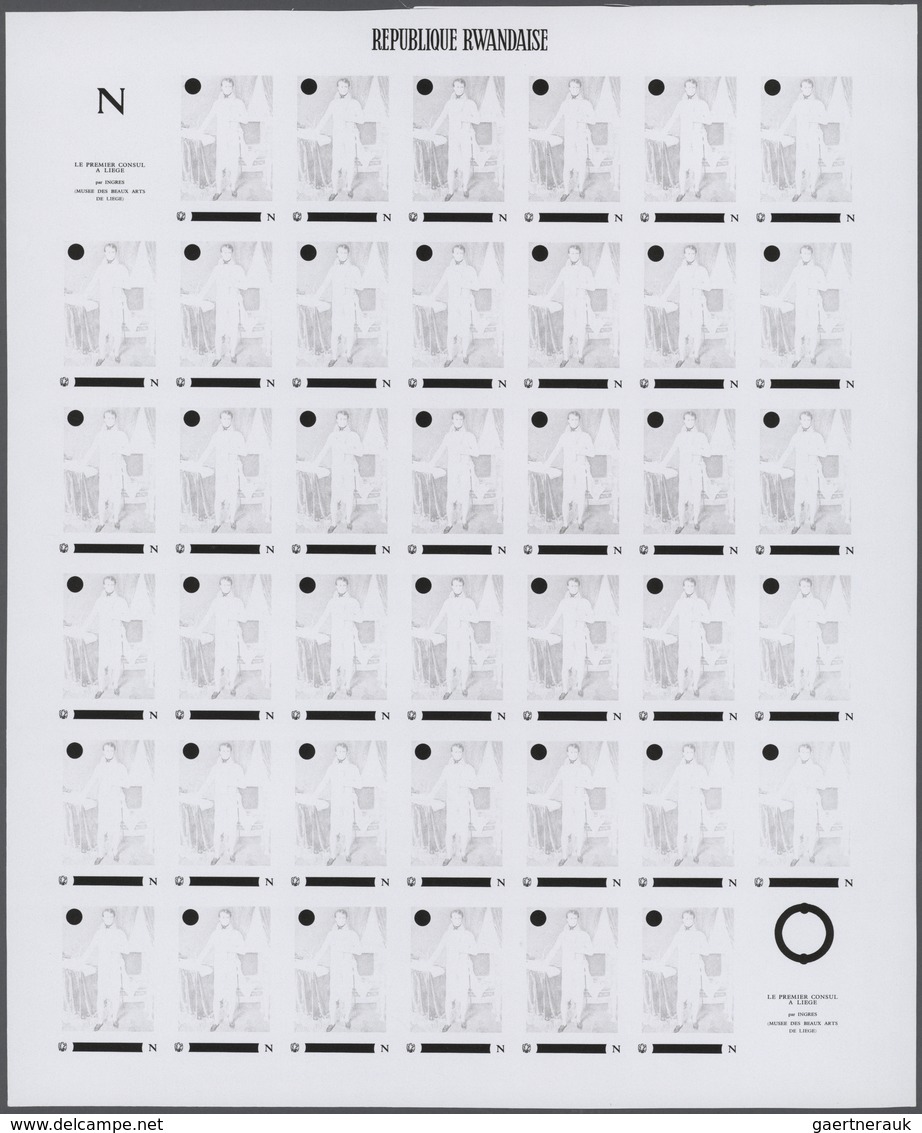 Thematik: Napoleon: 1969, Rwanda. Progressive Proofs Set Of Sheets For The Issue NAPOLEON - 200th BI - Napoléon