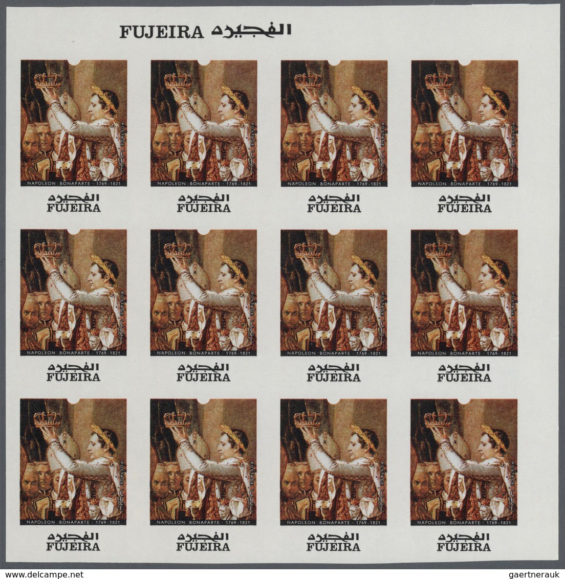 Thematik: Napoleon: 1970, Fujeira. Progressive Proofs Set Of Sheets For The Issue NAPOLEON 200th BIR - Napoleón