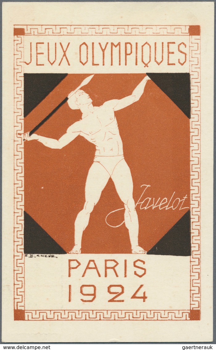 Thematik: Olympische Spiele / Olympic Games: 1924, France For Paris 1924. Complete Set Of 8 Art Deco - Autres & Non Classés