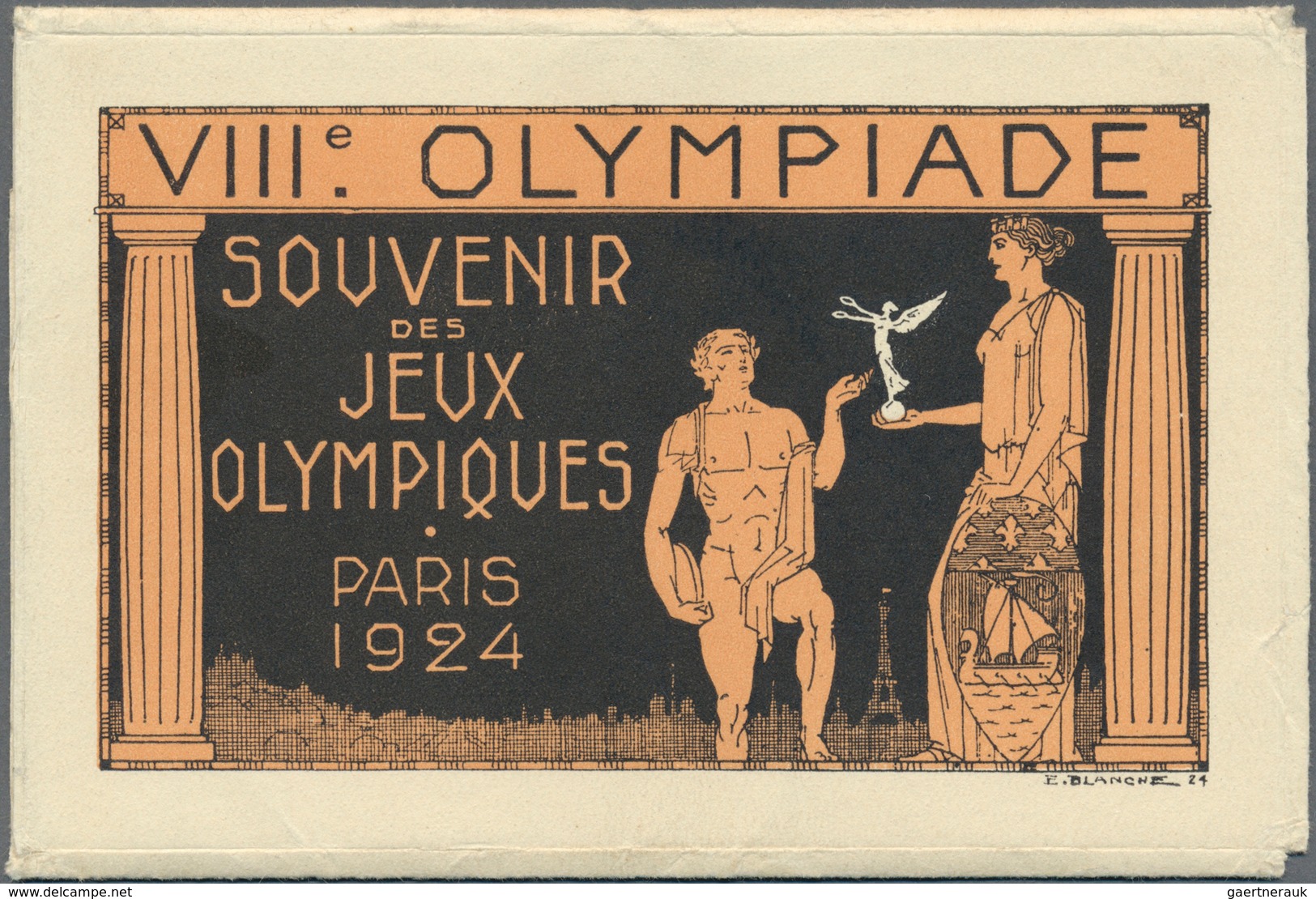 Thematik: Olympische Spiele / olympic games: 1924, France for Paris 1924. Complete set of 8 Art Deco