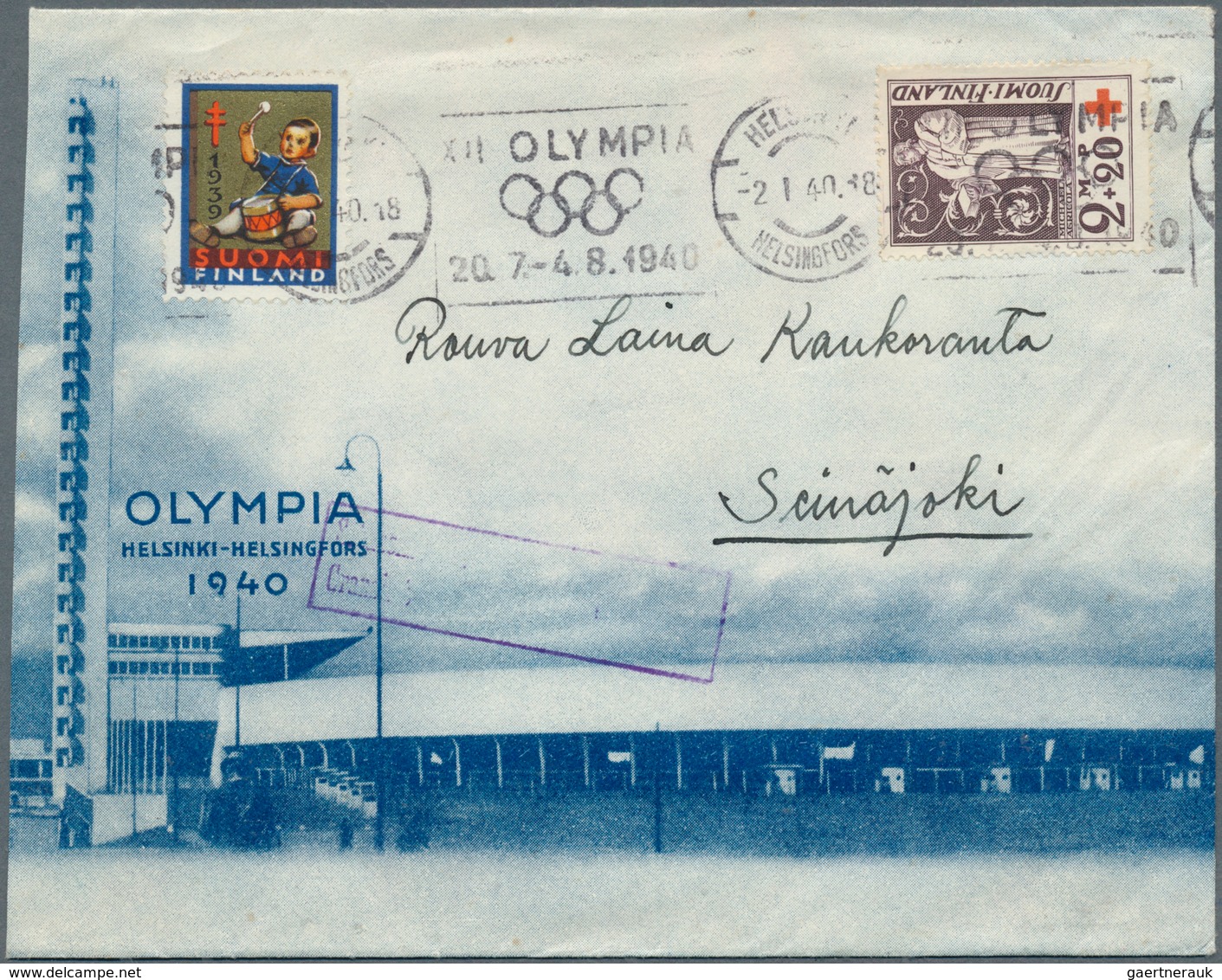 Thematik: Olympische Spiele / Olympic Games: 1939/1940, Finland For Helsinki 1940. Lot Containing 2 - Otros & Sin Clasificación