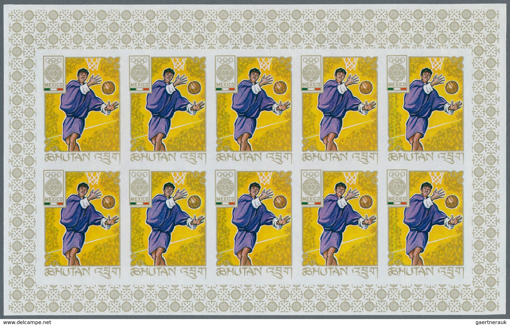 Thematik: Olympische Spiele / Olympic Games: 1968, Bhutan. Progressive Proofs Set Of Sheets For The - Autres & Non Classés