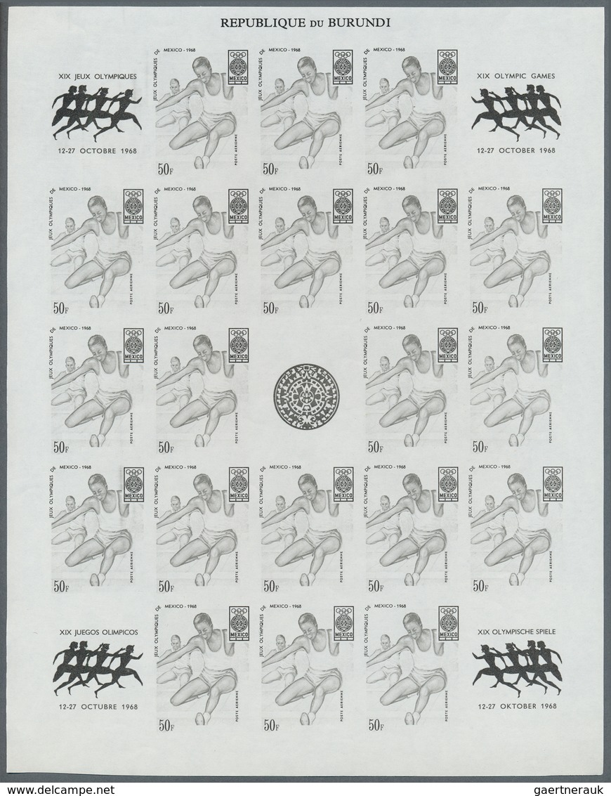 Thematik: Olympische Spiele / Olympic Games: 1968, Burundi. Progressive Proofs Set Of Sheets For The - Autres & Non Classés