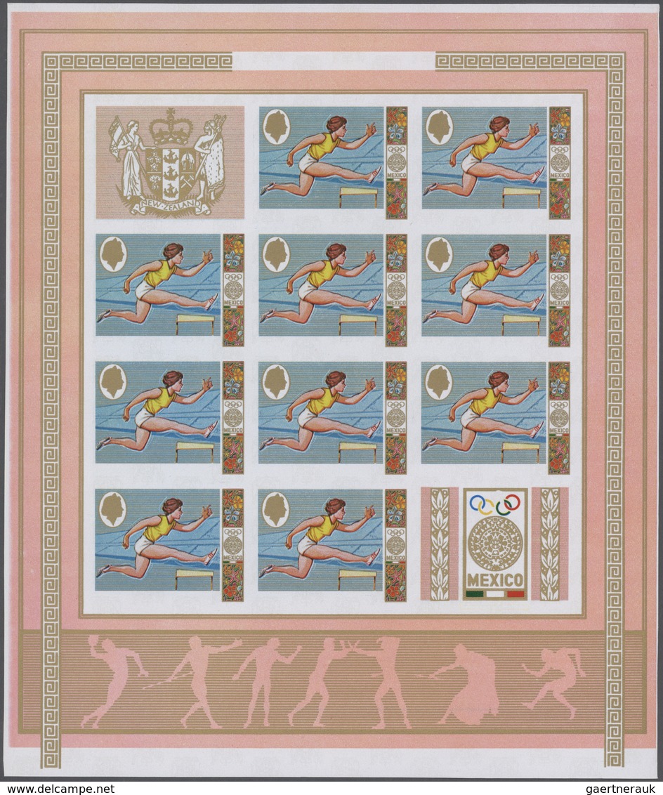 Thematik: Olympische Spiele / Olympic Games: 1968, Cook Islands. Progressive Proofs Set Of Sheets Fo - Autres & Non Classés