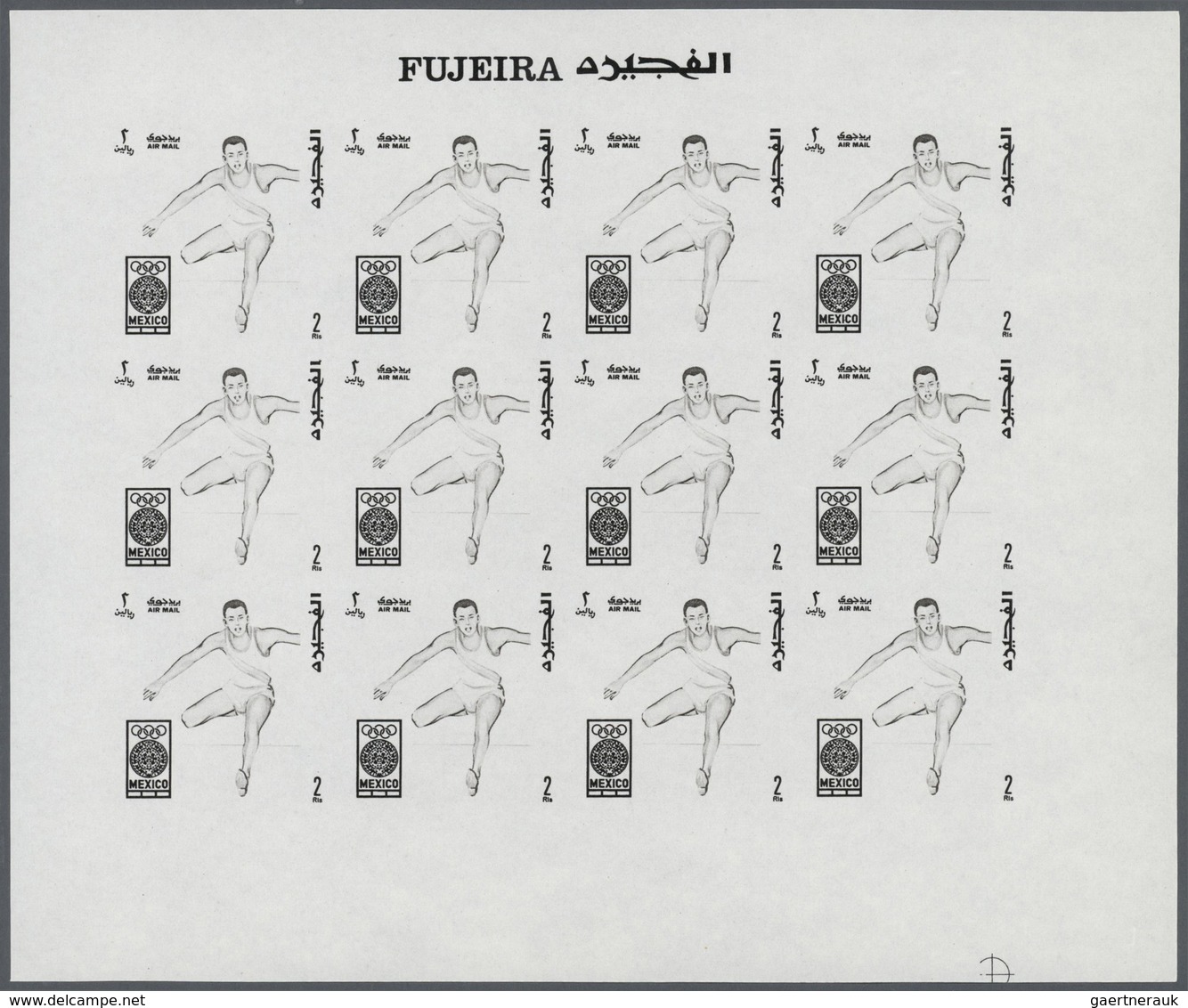 Thematik: Olympische Spiele / Olympic Games: 1968, Fujeira. Progressive Proofs Set Of Sheets For The - Otros & Sin Clasificación