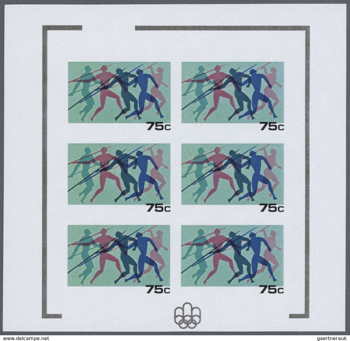 Thematik: Olympische Spiele / olympic games: 1976, Penrhyn. Progressive proofs set of sheets for the