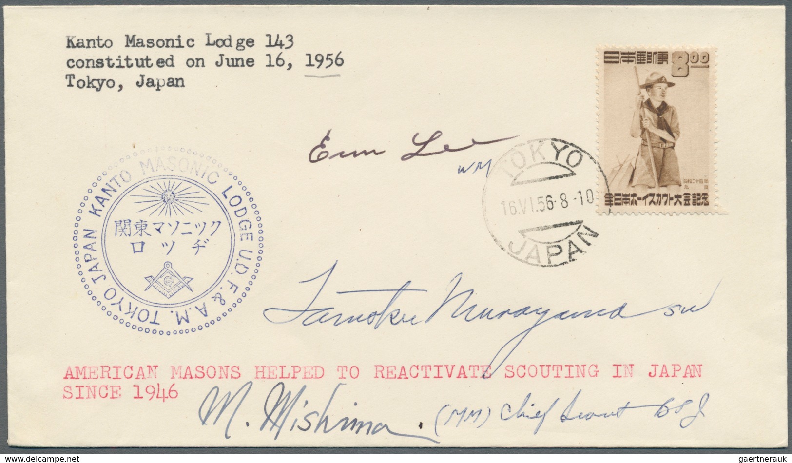 Thematik: Pfadfinder / Boy Scouts: 1949/59, Japan, Covers/FDC (9) Mostly W. 1949 Boy Scout Stamp Inc - Autres & Non Classés