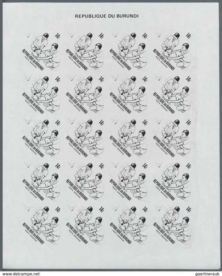 Thematik: Pfadfinder / boy scouts: 1967, Burundi. Progressive proofs set of sheets for the complete