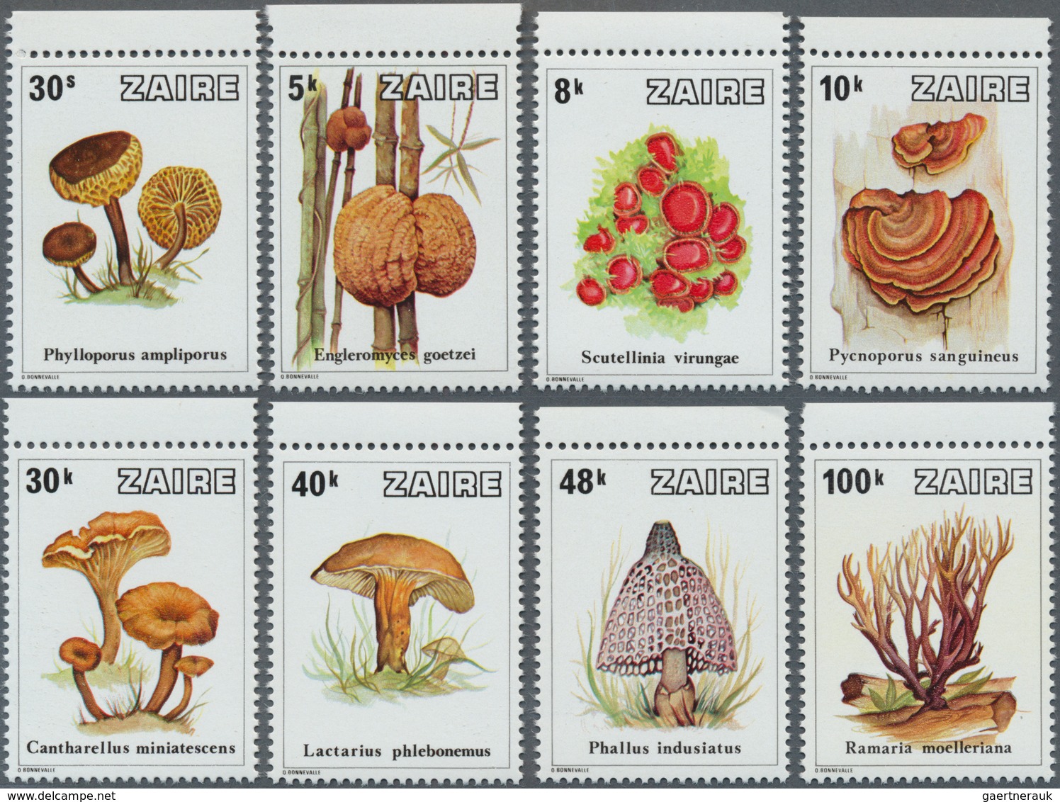 Thematik: Pilze / Mushrooms: 1979, ZAIRE: Mushrooms Complete Set Of Eight Stamps In A Lot With 160 S - Hongos