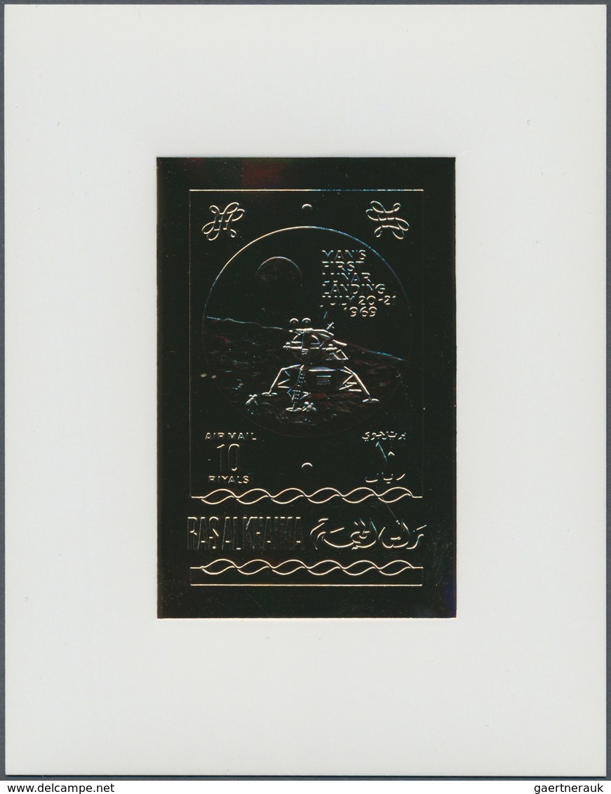 Thematik: Raumfahrt / Astronautics: 1969/1972, RAS AL KHAIMA, U/m Collection Of Thematic GOLD And SI - Autres & Non Classés