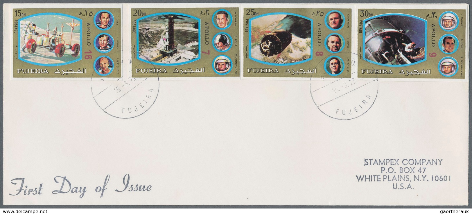 Thematik: Raumfahrt / Astronautics: 1969/1973, Ajman/Fujeira, Group Of 18 Covers (registered Airmail - Autres & Non Classés