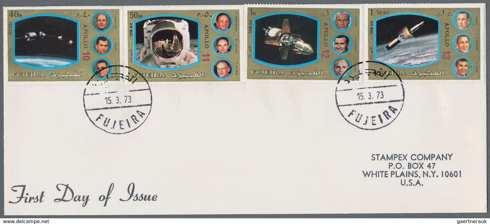 Thematik: Raumfahrt / Astronautics: 1969/1973, Ajman/Fujeira, Group Of 18 Covers (registered Airmail - Otros & Sin Clasificación