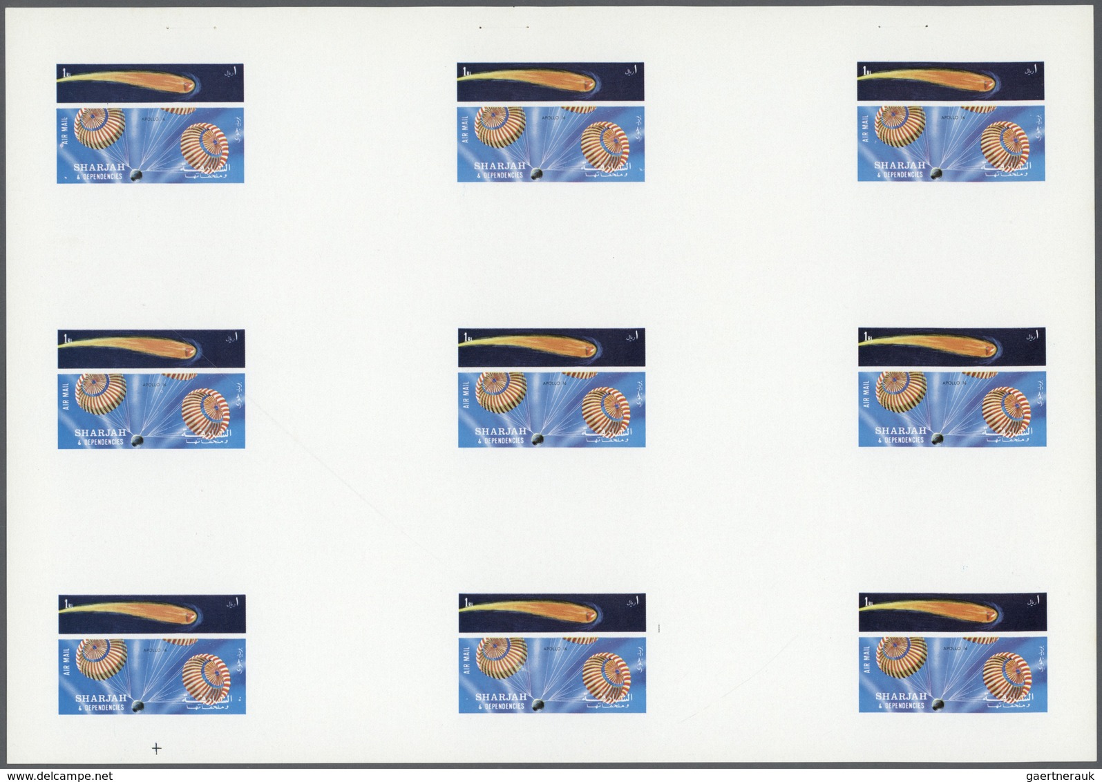 Thematik: Raumfahrt / Astronautics: 1972. Sharjah. Progressive Proof (6 Phases) In Complete Sheets C - Autres & Non Classés