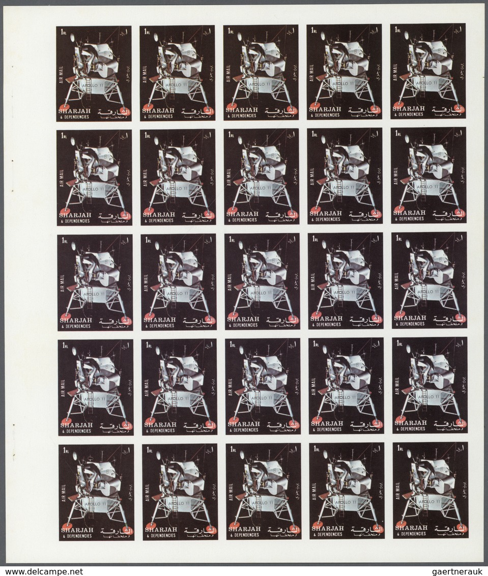 Thematik: Raumfahrt / Astronautics: 1972. Sharjah. Progressive Proof (6 Phases) In Complete Sheets O - Autres & Non Classés