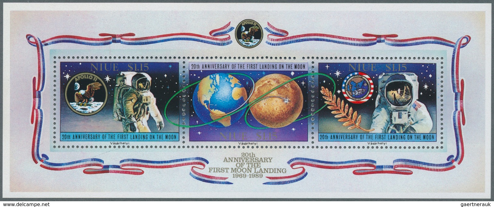 Thematik: Raumfahrt / Astronautics: 1989, NIUE: 20 Years Of Moon Landing Miniature Sheet With Astron - Autres & Non Classés