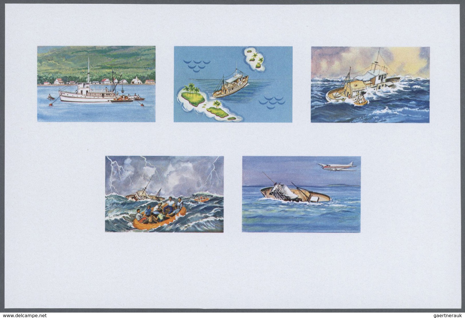 Thematik: Schiffe / Ships: 1975, Samoa. Progressive Proofs For The Souvenir Sheet Of The Issue THE M - Barcos