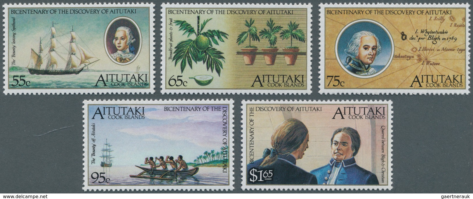 Thematik: Seefahrer, Entdecker / Sailors, Discoverers: 1989, AITUTAKI: Bicentenary Of The Discovery - Explorateurs