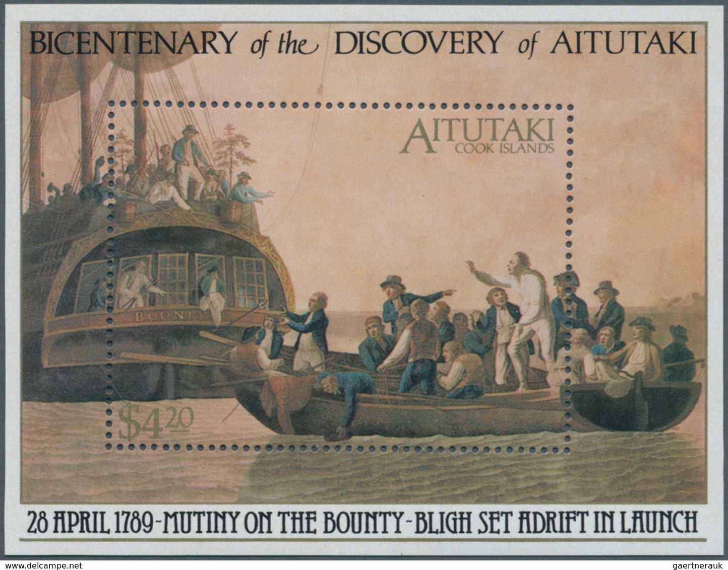 Thematik: Seefahrer, Entdecker / Sailors, Discoverers: 1989, AITUTAKI: Bicentenary Of The Discovery - Exploradores