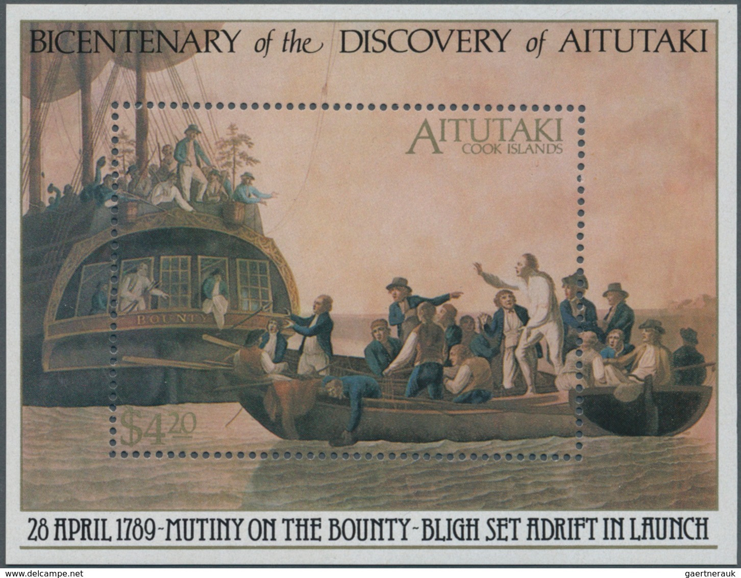 Thematik: Seefahrer, Entdecker / Sailors, Discoverers: 1989, AITUTAKI: Bicentenary Of The Discovery - Exploradores